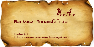 Markusz Annamária névjegykártya